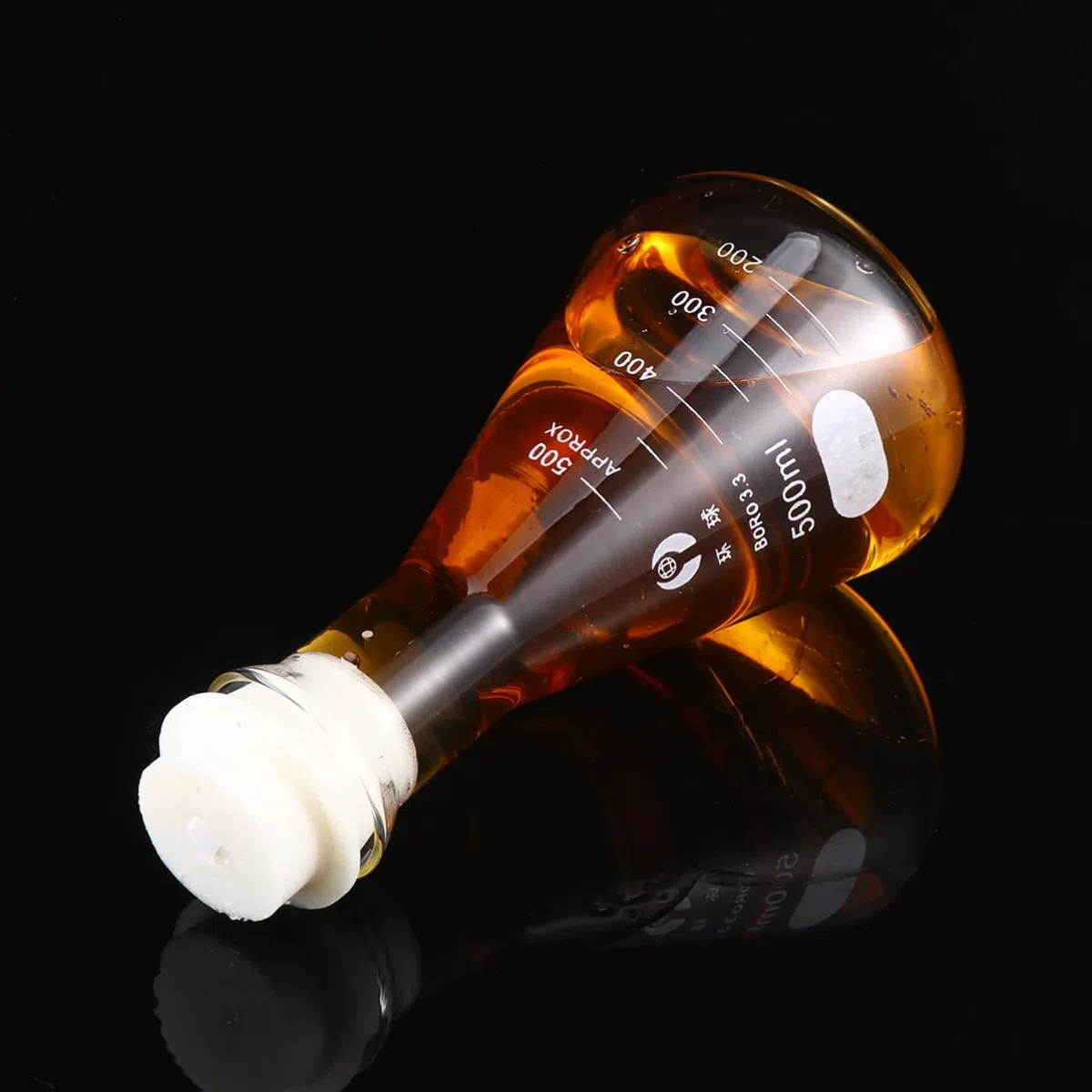 UKCOCO 1 Pc Matraz De Vidrio Juego De Matraces Matraz Erlenmeyer 500ml Matraz Triangular De Vidrio Con Tapón Matraz Cónico Para Química Traje Boca Ancha Dosis De
