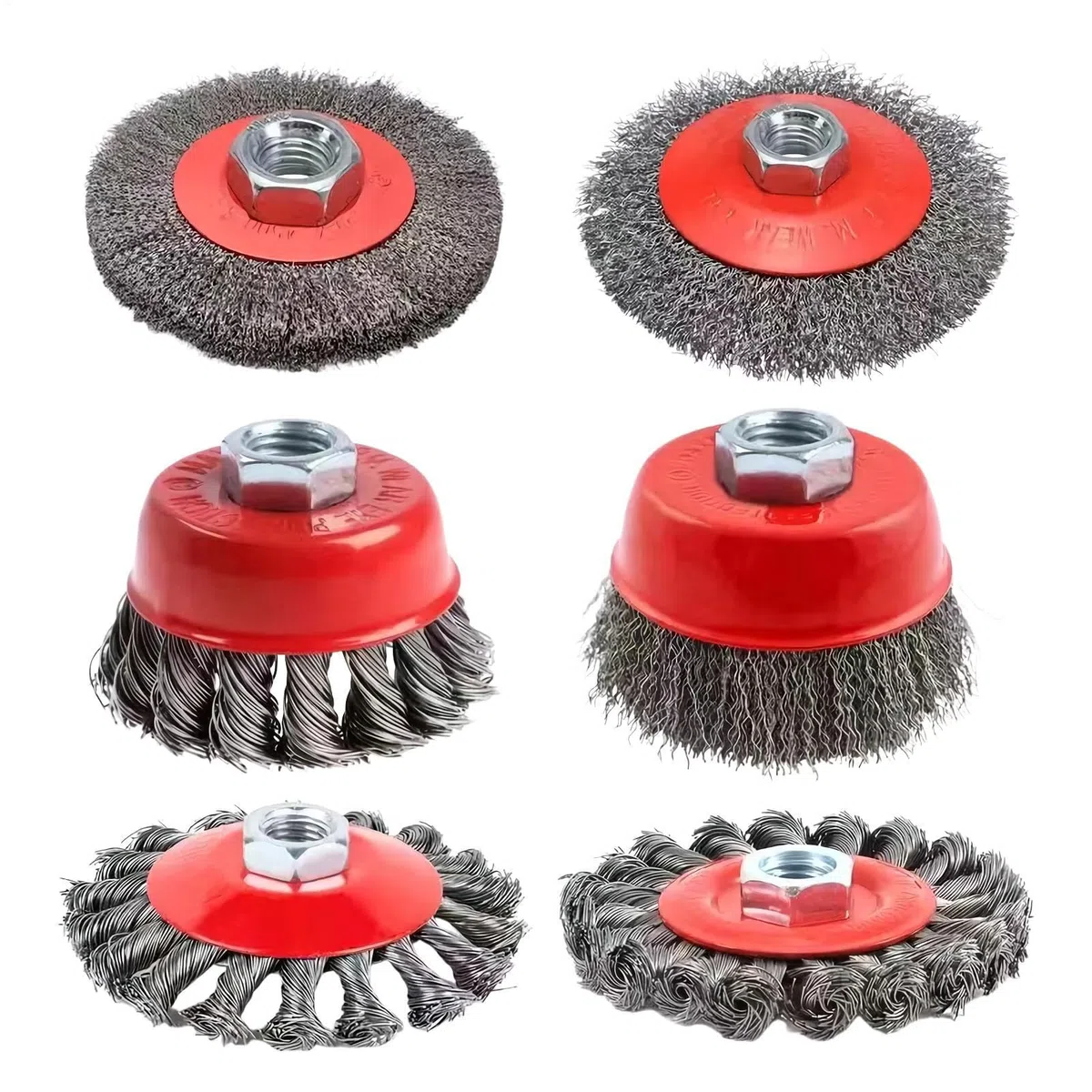 Disco de Cepillo de Alambre para Amoladora Angular | Juego de 6 Piezas para Desbarbado y Rectificado | Accesorio de M14 para Pulido y Mantenimiento Industrial | Eliminación de Óxido Limpieza