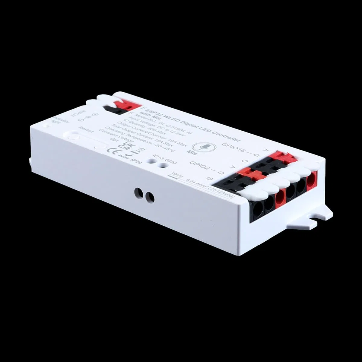 Controlador De Tira WLED ESP32 Con Micrófono, Puerto De Descarga UART, Más De 100 Efectos De Iluminación DIY, RGB + IC Inteligente WLED