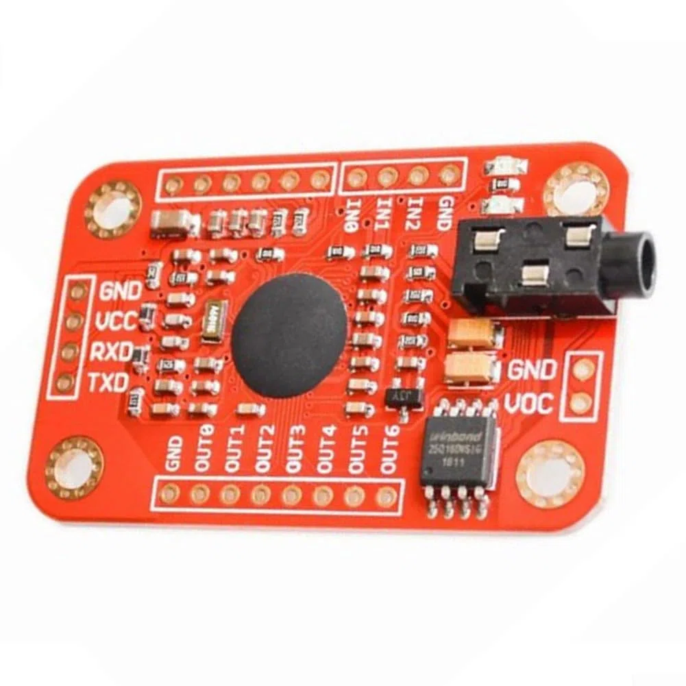Módulo de reconocimiento de voz V3 para, permite 7 comandos de voz simultáneos y 80 entradas personalizadas, con control UART GPIO y conector de micrófono de 3,5 mm