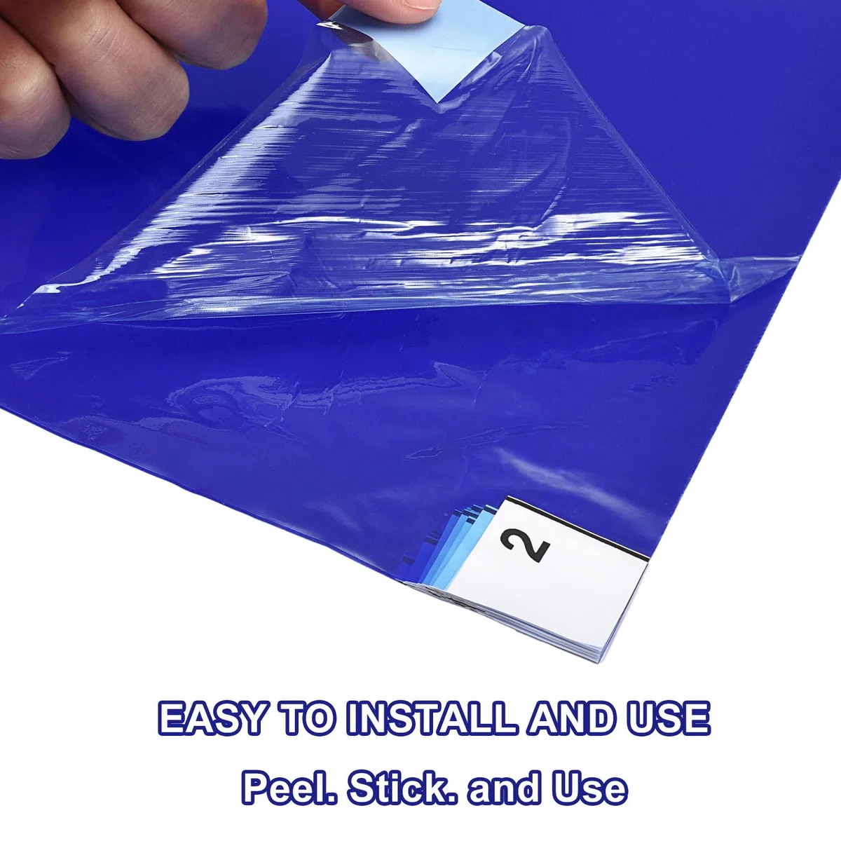 sourcing map 5Pcs Alfombrillas Adhesivas para Salas Limpias, 13" X 17" de Polietileno, Atrapan Suciedad y Polvo, para Salas Limpias, Almacenes, Laboratorios, Azul