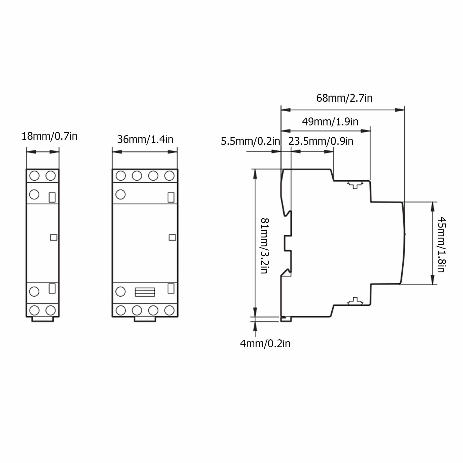 Contactor de voltaje DC, BCH8-25Z DC Interruptor de contactor modular para Smart Home Hotel Sistema de control inteligente(DC12V)