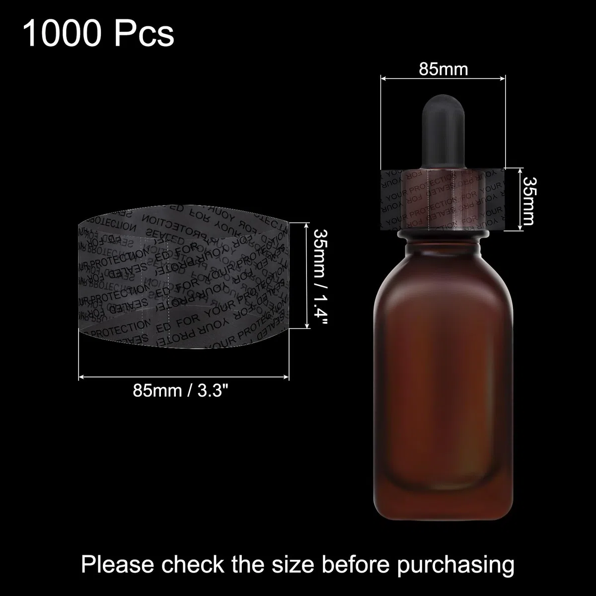 QUARKZMAN 1000uds Retráctiles Bandas, 85x35mm PVC Transparente Perforada Retráctiles Bandas, Calor Retráctil Envoltura Bandas para Botellas, Tarros Sello