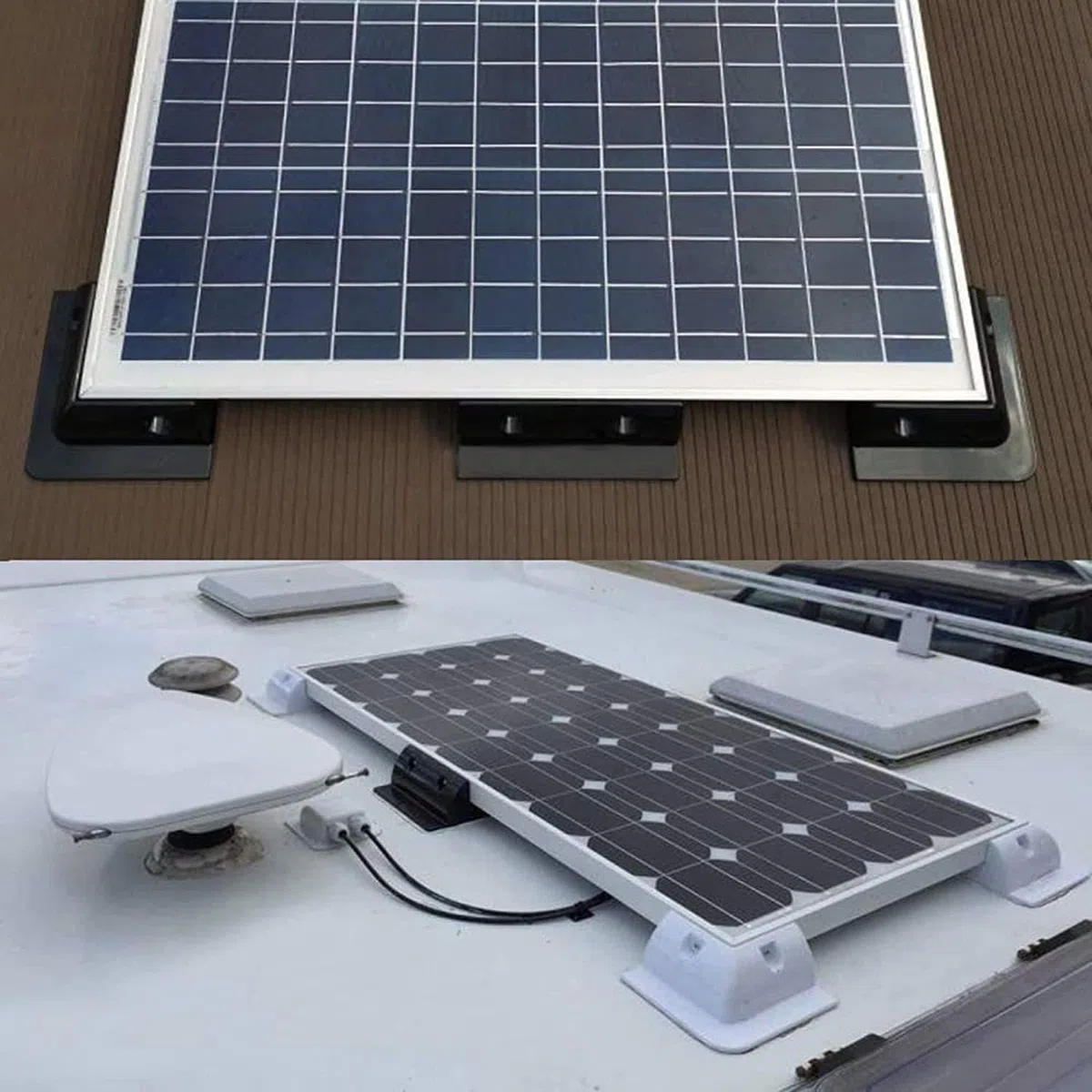 Soporte de montaje de panel solar ABS, 7 piezas, kit de protección de esquina con glándula de entrada de cable, uso en el techo del apartamento de la casa, parte superior del edificio, pared