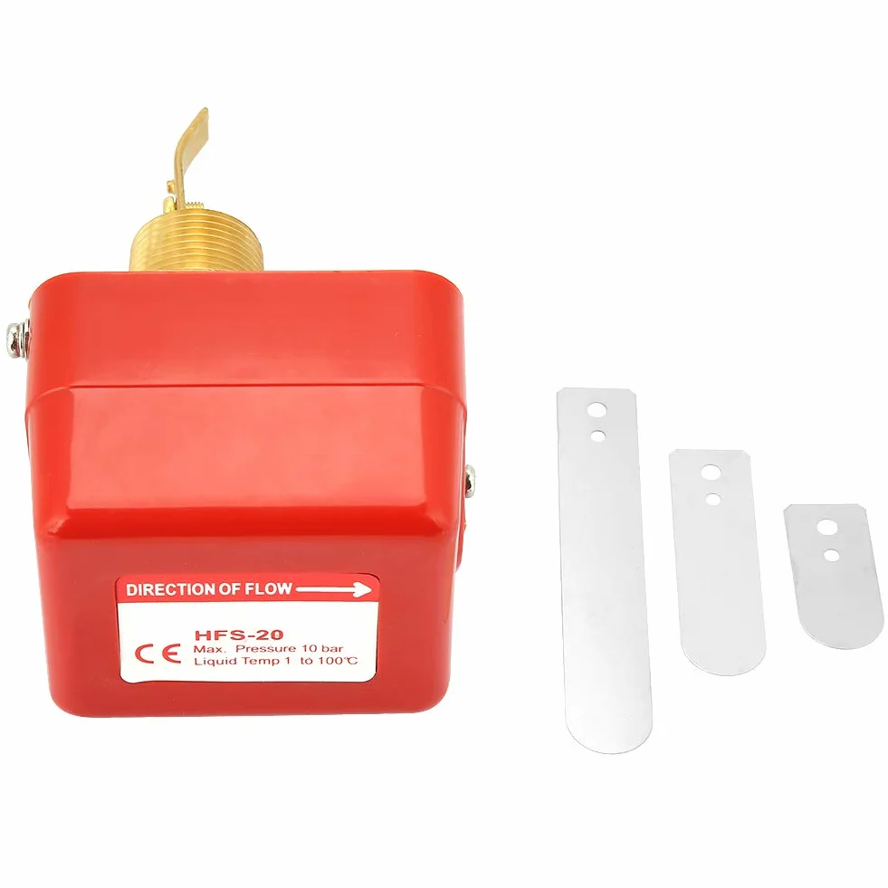 FTVOGUE Interruptor de Flujo de Agua con Contactos HFS-20 SPDT, Cuerpo de Acero Inoxidable 304, Control de Paleta Confiable para Monitoreo de Flujo de Líquido