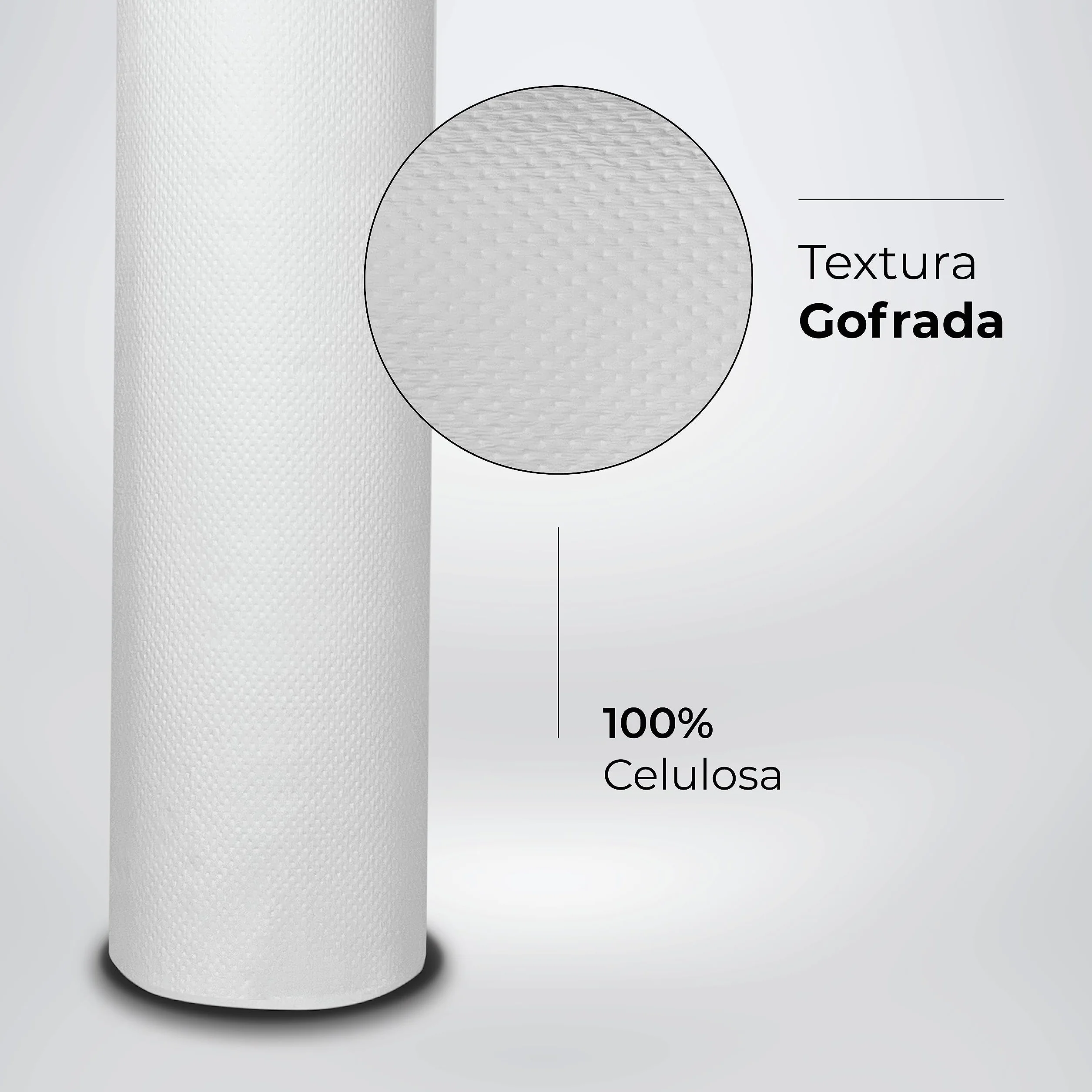 Rollos Papel Camilla 75 metros Sin Precorte | Rollo de Camilla Ecológico Acabado Gofrado (5 Rollos)