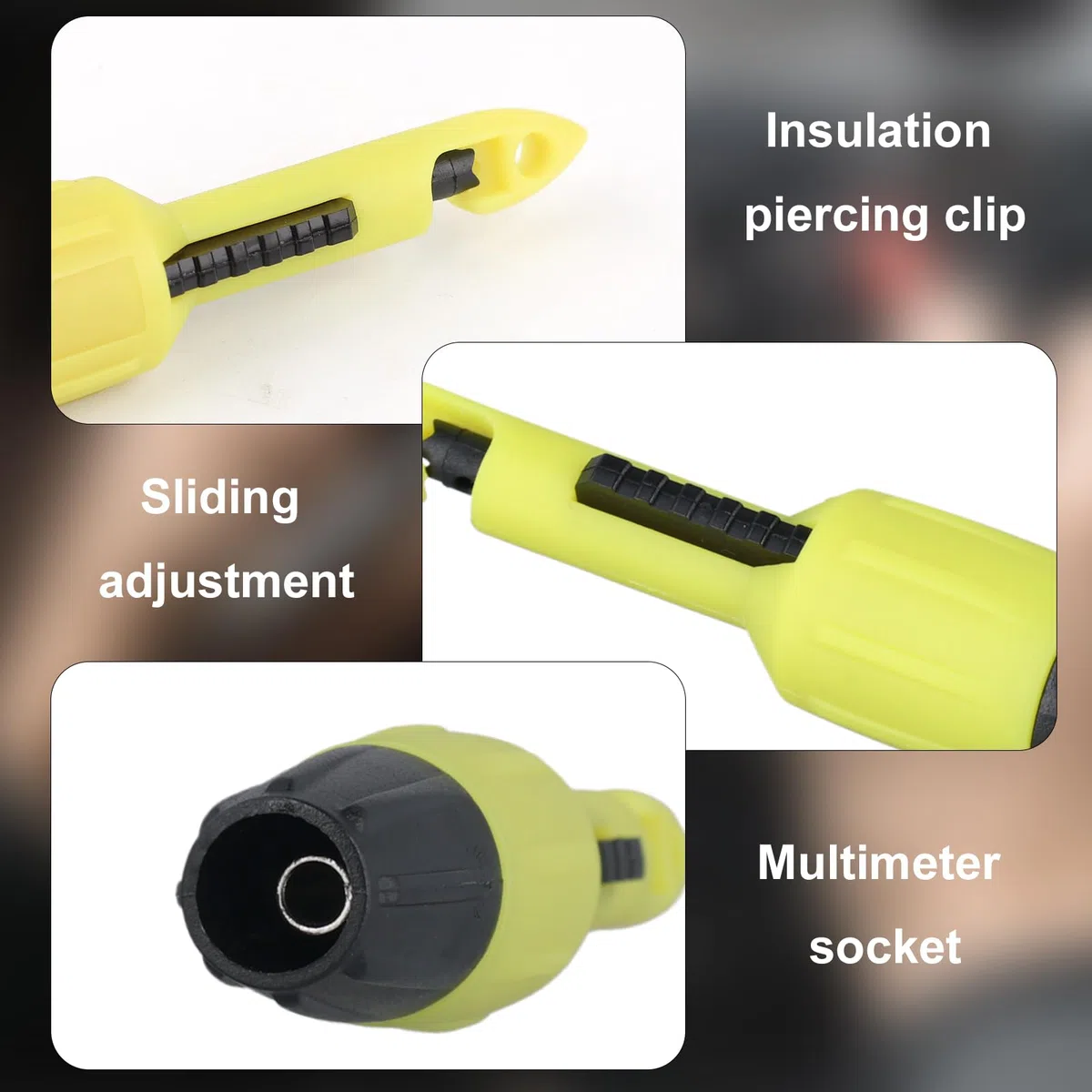 4uds Sonda Perforadora de Alambre, Sonda de Alambre Clip Perforador de Aislamiento Sonda de Alambre para Multímetro para Prueba de Termómetro de Voltímetro de Voltaje (2mm, 4mm)