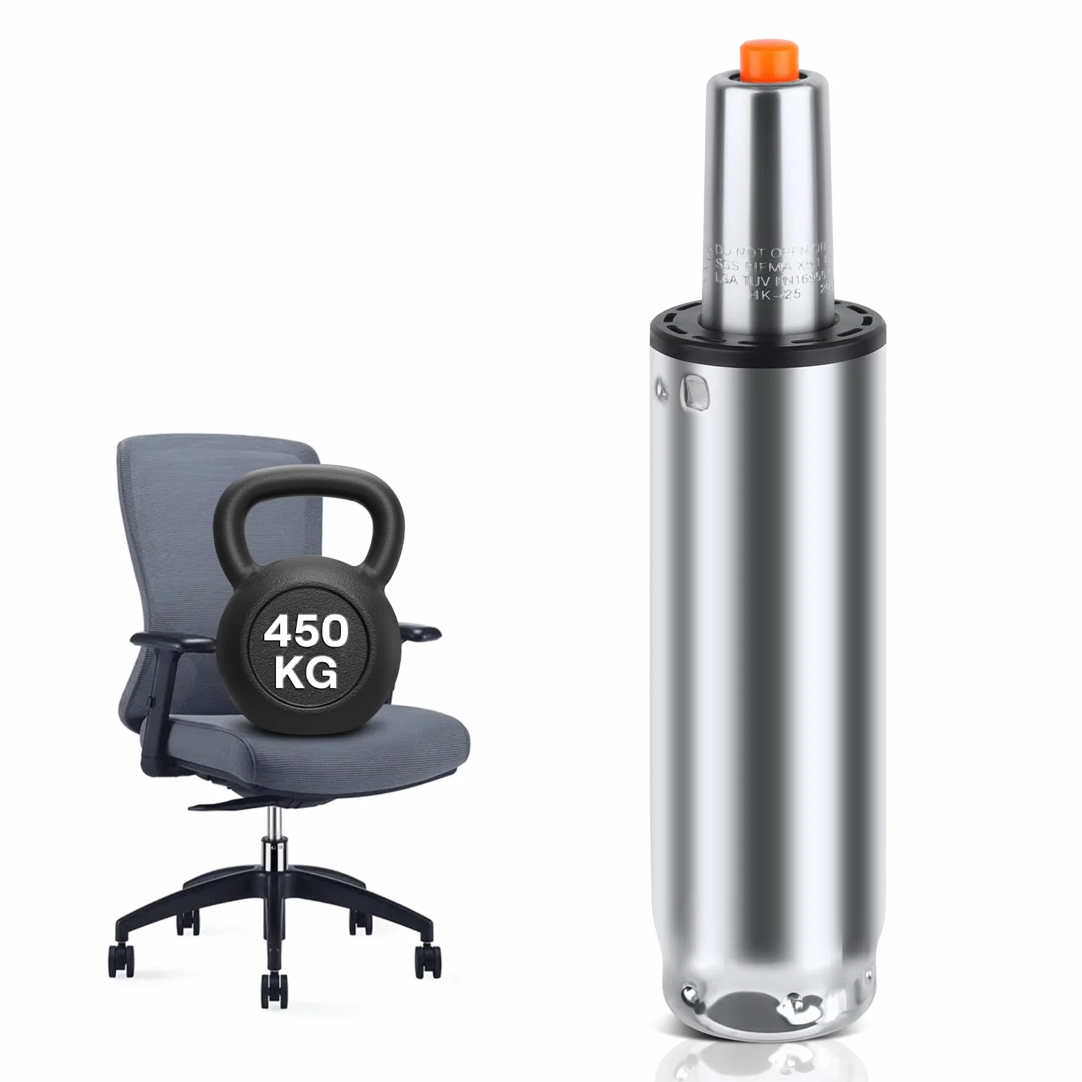 Piston Silla Oficina,Cilindro De Gas para Silla De Oficina 1000Lbs(450kg), Longitud 210mm-270mm, Universal Resorte De Gas para Silla De Oficinas Sillas Gaming