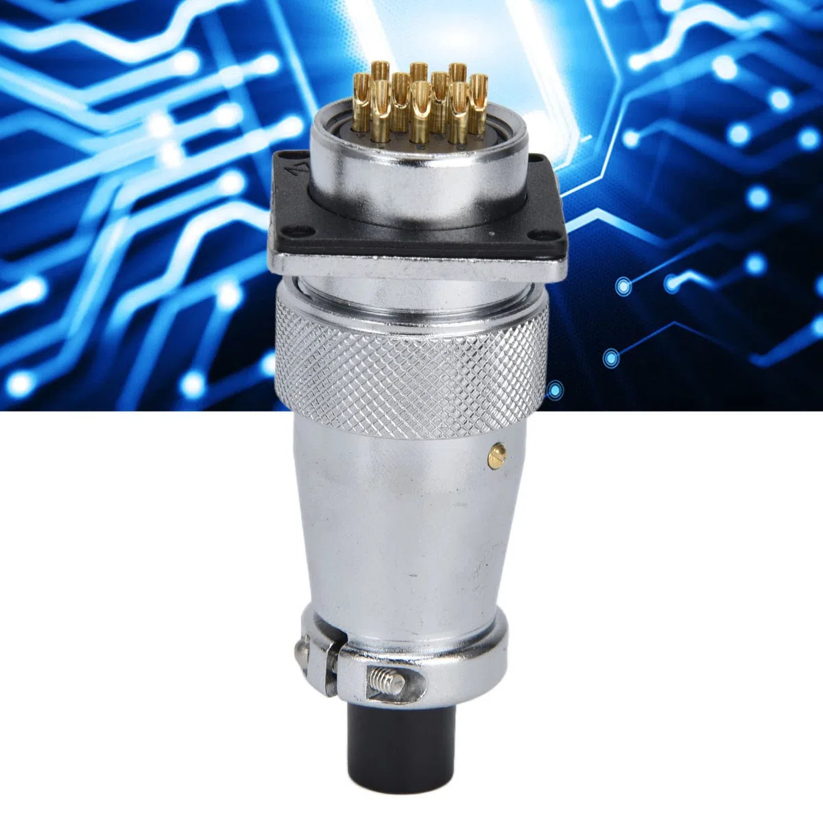 Conector Industrial 10 Pines Macho Hembra para Panel, Conector Cable Metálico 10mm 4 Pares, Industrial Macho Hembra Accesorio de Conexión Seguro y Duradero