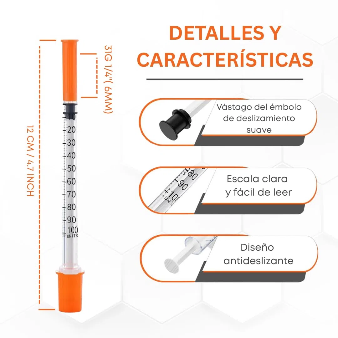 50 unidades de tubos de plástico U100 de 1 ml 31G x 1/4" (0,25 x 6 mm), envasados individualmente, para laboratorio y técnica, herramientas de medición y dosificación multiusos de precisión