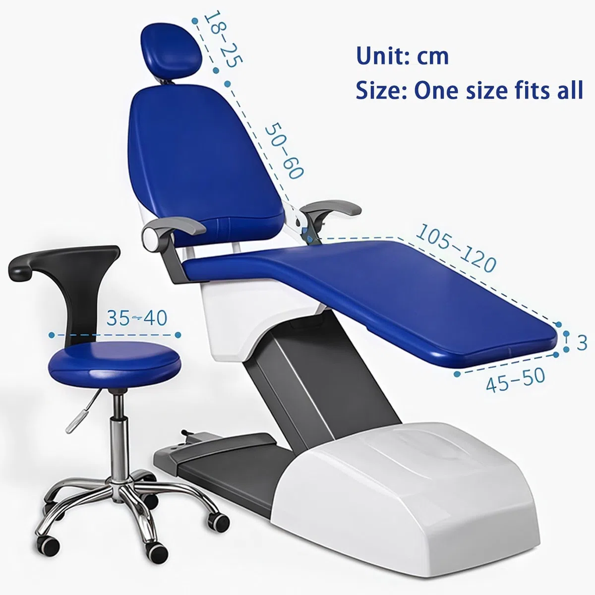 Juego De 4 Fundas Protectoras para SillóN Dental, Funda Impermeable De Cuero SintéTico para Asiento De SillóN Dental, Funda Protectora para SillóN Dental