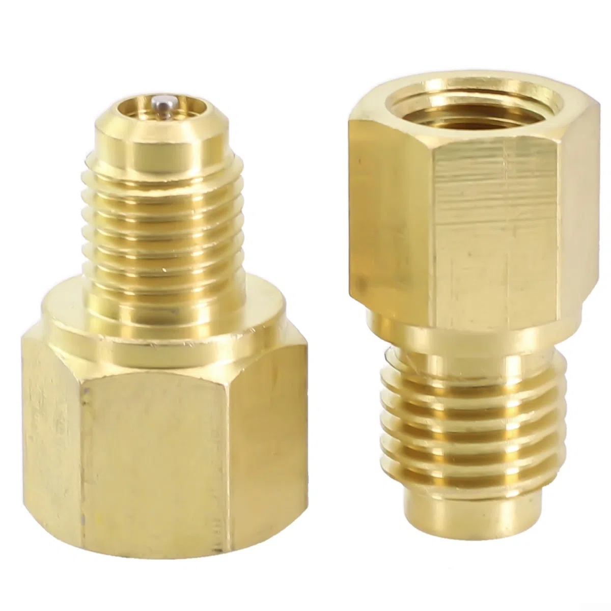 Juego de adaptadores SAE hembra de 1/4 pulgadas y válvulas macho ACME de 1/2 pulgada para conexiones fiables