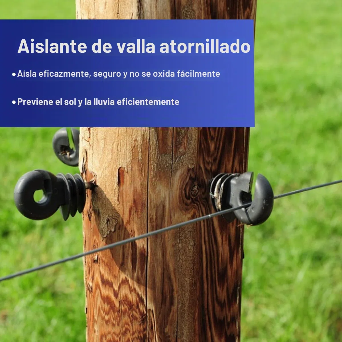 100 Piezas Aisladores de Anillo para Pastor Eléctrico con Adaptador de Taladro, Aisladores de Rosca para Postes de Madera, Material PP+PE Resistente, Cercas de Pasto y Caballos