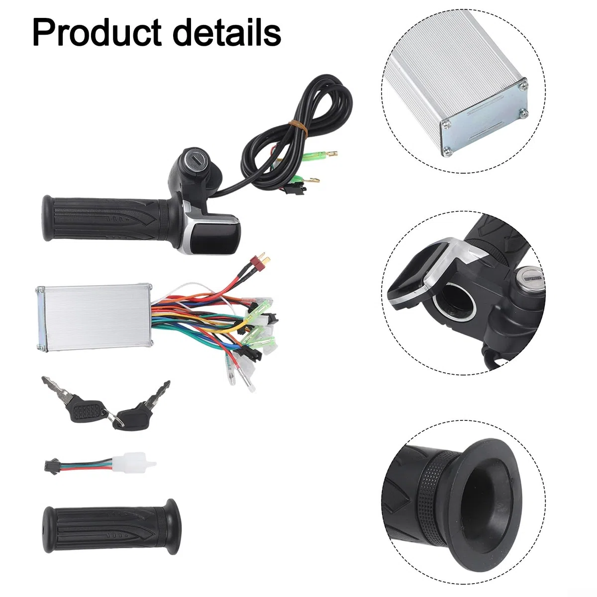 Juego de controlador de bicicleta eléctrica, controlador de motor sin escobillas, pantalla LCD, kit de manillar del acelerador, para bicicleta eléctrica de 24 V, 36 V, 48 V, 250 W, carcasa de