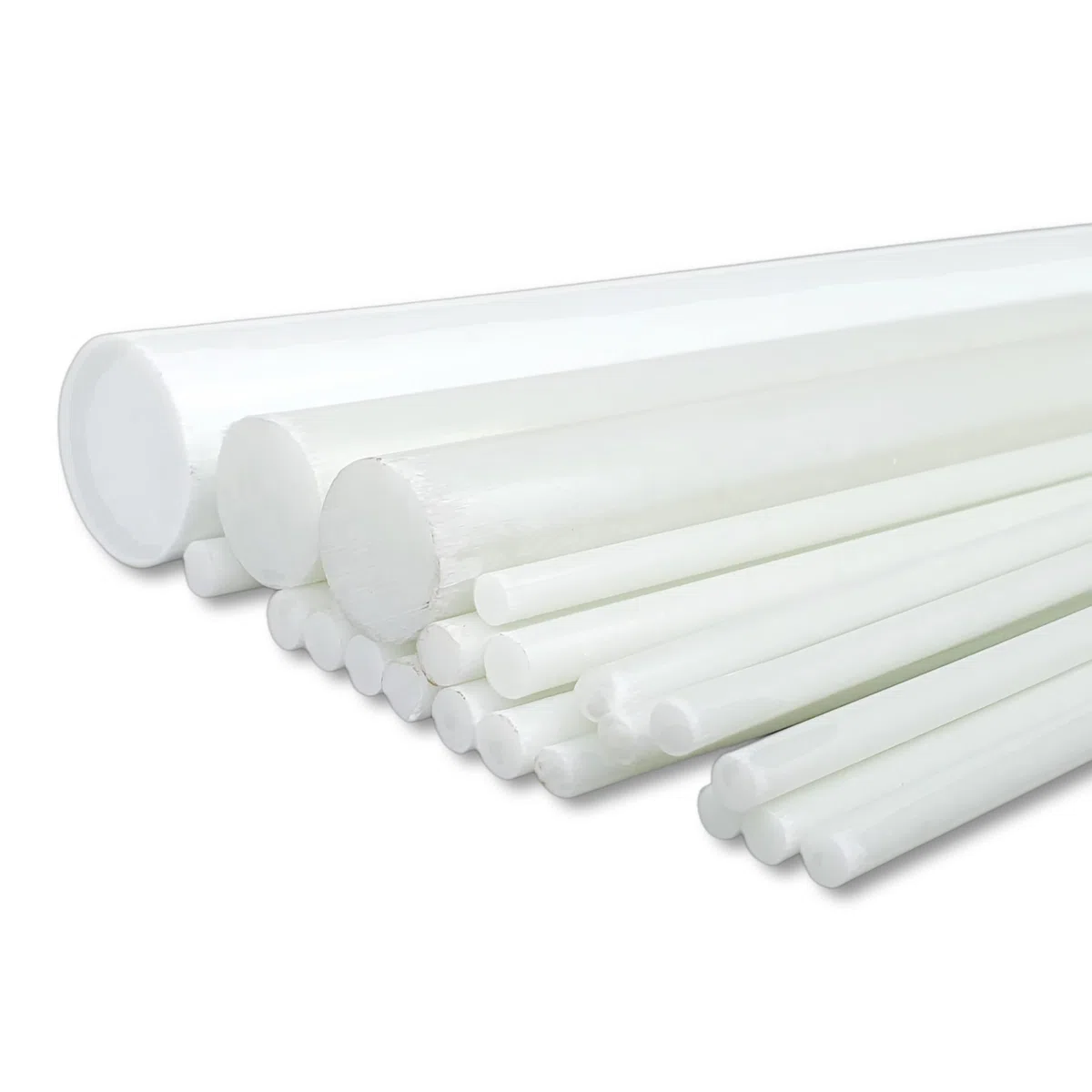 Varilla maciza de fibra de vidrio natural (poliéster), barra redonda de fibra de vidrio, resina de poliéster GFK (18 mm de diámetro, 2000 mm de longitud)