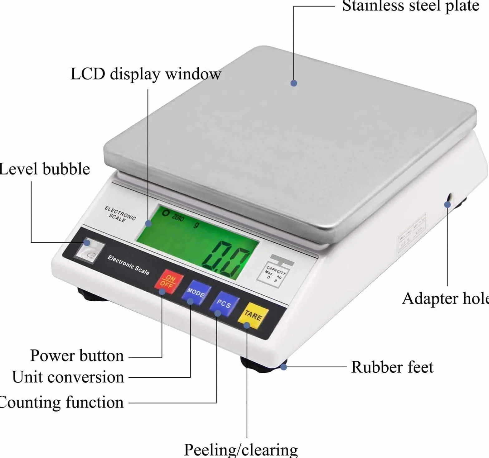 Báscula de Precisión Digital para Análisis de Laboratorio, Báscula Electrónica para Joyas, Calibración de 7500 g/0,1 g