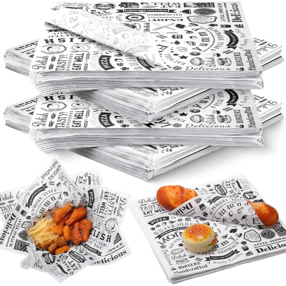 1000 unidades Papel Antigrasa alimentos - 30cmx30cm - Ideal para envolver alimentos - Estilo Retro de Periódico Antiguo - Especial para Basket Chips y Cualquier Tipo de Recipiente