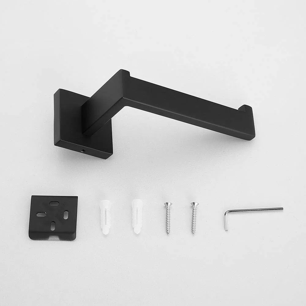 Toallero de Acero Inoxidable SUS304 montado en la Pared Toallero de Acabado Negro para baño y Cocina Negro Sujetador de Papel de baño