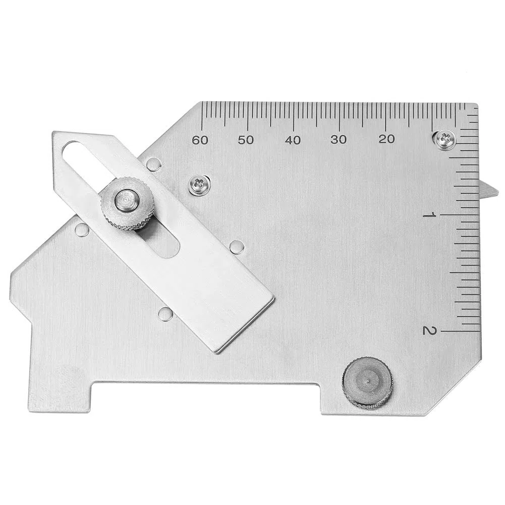 Medidor de filete de Soldadura, Herramienta de Soldadura Inspección,acero inoxidable Imperial MG-8 Bridge CAM Regla de prueba de inspección de costura de soldadura con caja, para medición de soldadura