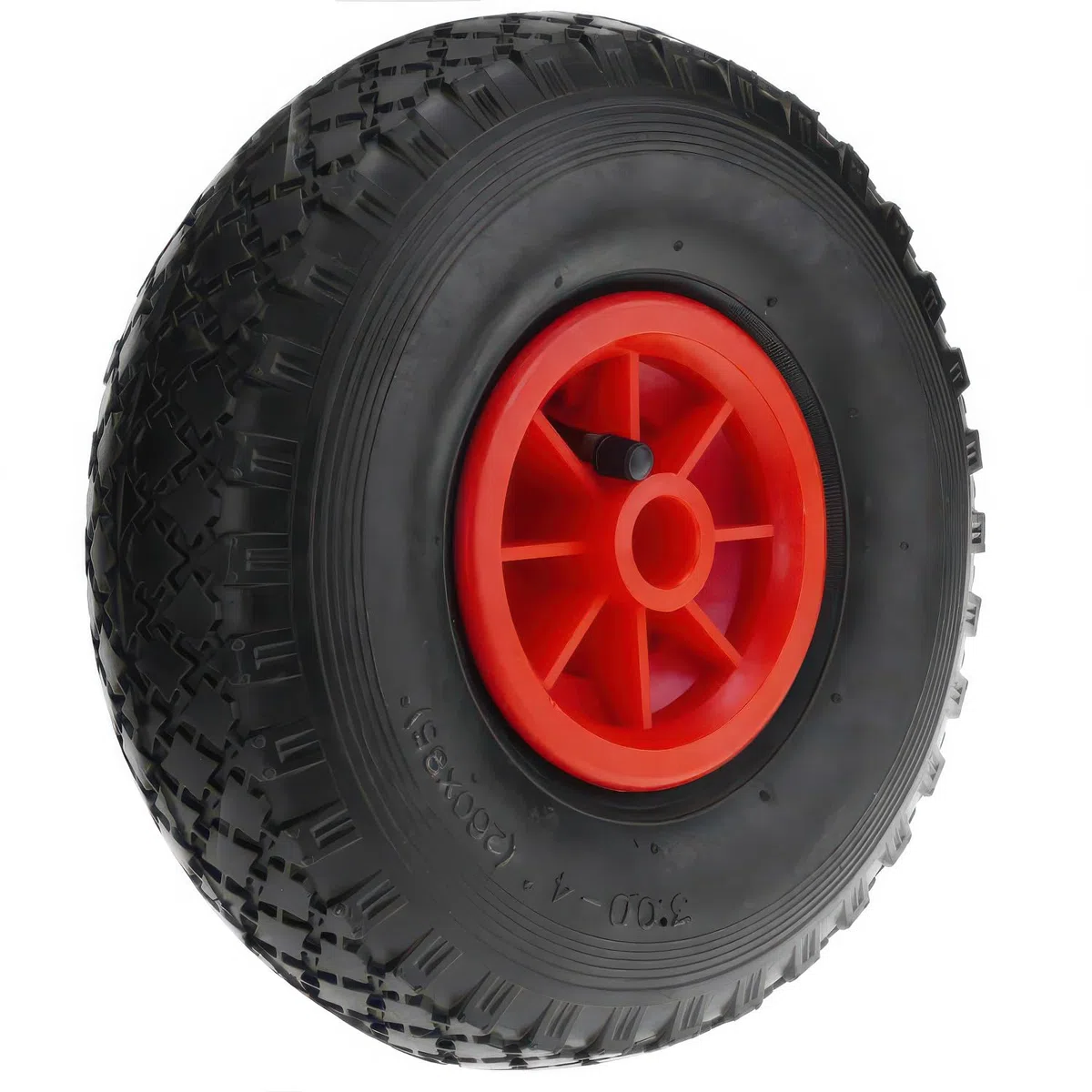 Rueda maciza de carretilla anti-pinchazos, Diámetro 260 mm, Ancho de banda 75 mm, Diámetro agujero del buje, Longitud del Buje 75mm, Capacidad de carga 100 Kg, Diámetro de 260 mm