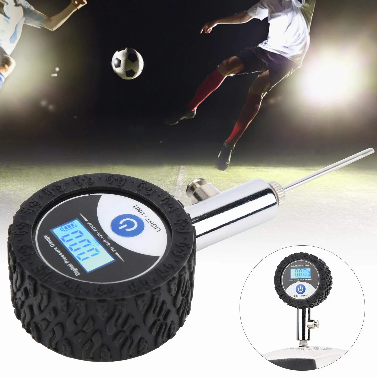 POENVFPO TesterDePresión, TesterDePresión Compacto y portátil, con Pantalla Digital para Deportistas, Entrenadores, Aficionados al vóley, Baloncesto, fútbol y Tenis