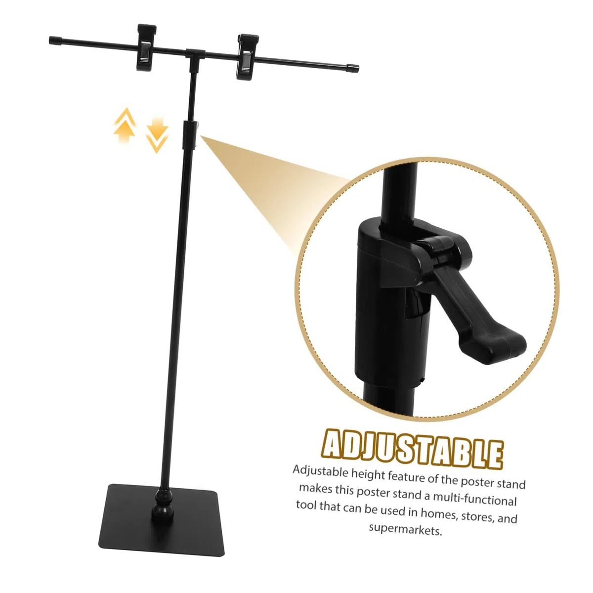 de Soporte Espacio Exhibición Adecuado Amplio Ajustable para para y en Carteles Acero Inoxidable Altura Minimalistas Mesa para Supermercados y Hogares