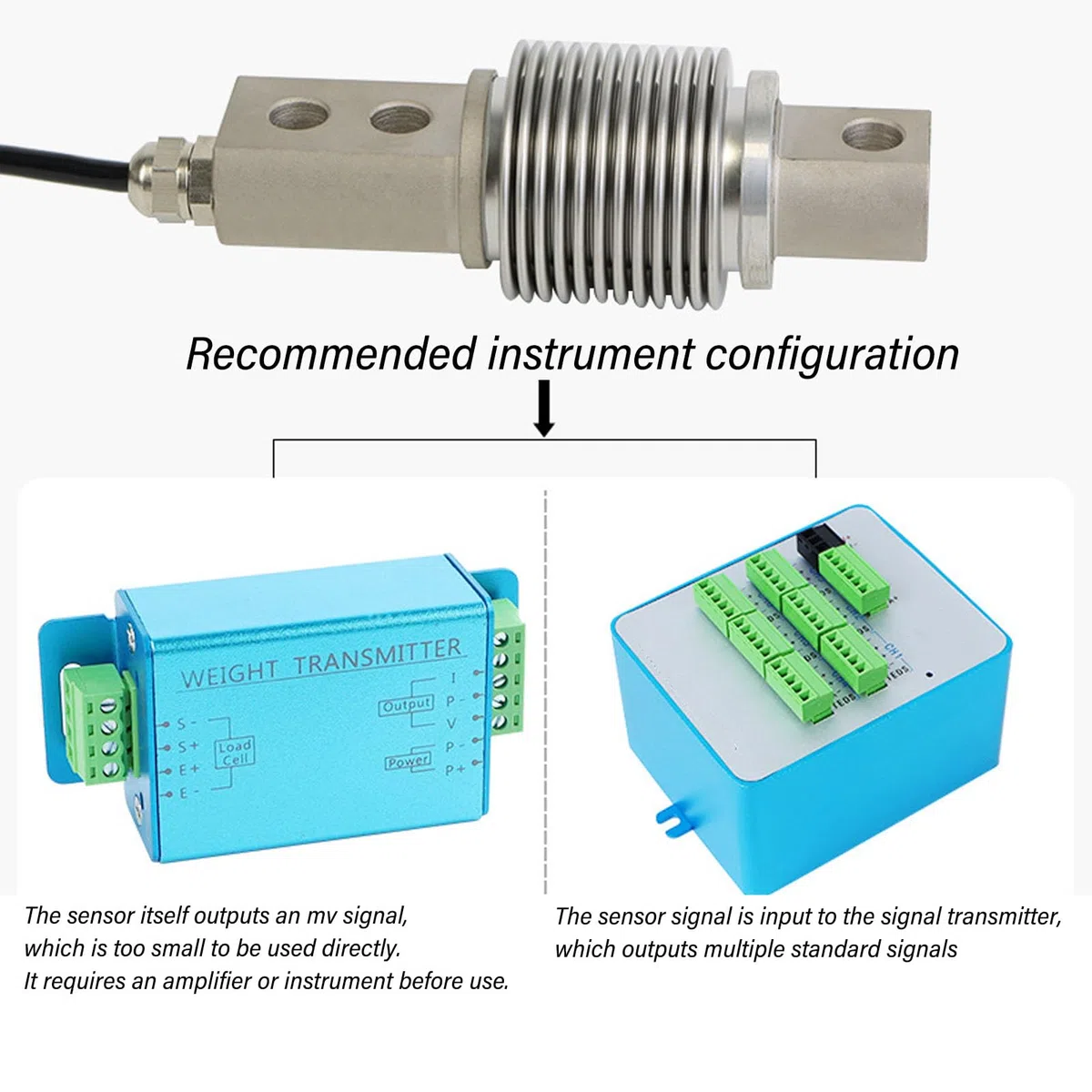 FTVOGUE Célula de Carga de Fuelle, Sensor de Pesaje de Acero Inoxidable, Capacidad de 0-100 Kg, Alta Sensibilidad y Respuesta de 10 KHz para Sistemas de Pesaje