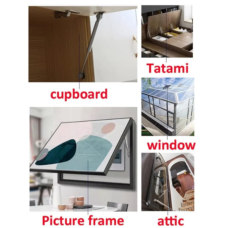 Soporte hidráulico neumático Organizador de tapa de puerta de gabinete, soporte de choque, brazo hidráulico, varilla hidráulica neumática, for muebles, trampilla de armario, caja de juguetes, 4 Uds.(1