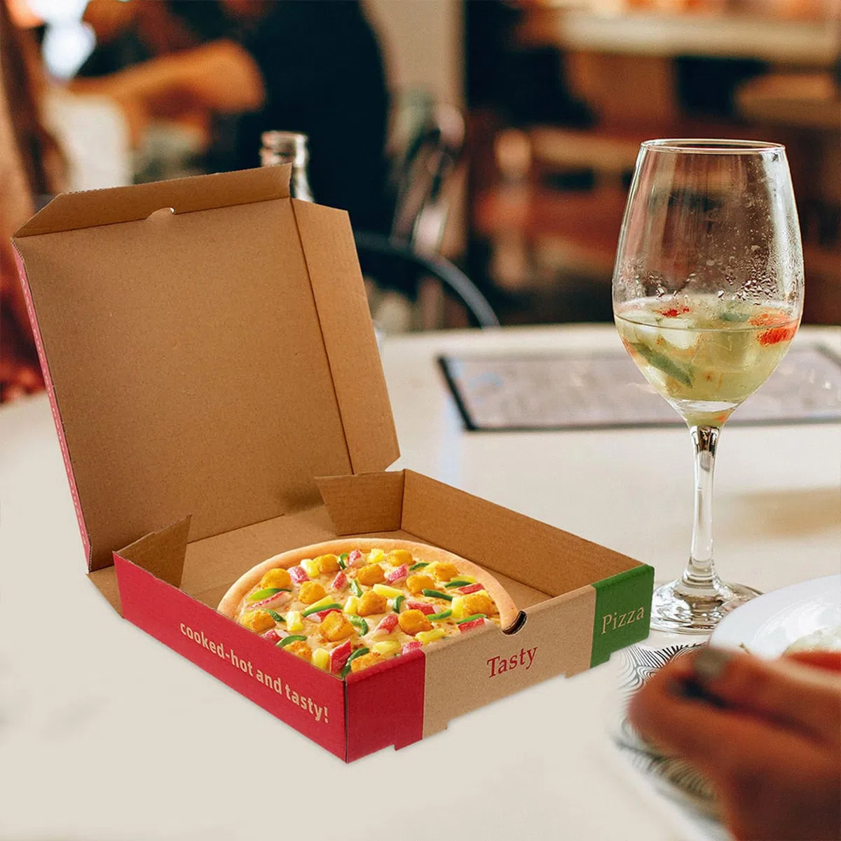 SHINEOFI Caja de Pizza de Papel de Pizza y Cheesecakes para Almacenamiento y Transporte para Llevar 10 Piezas, Caja Plegable de 7 Pulgadas en Restaurantes