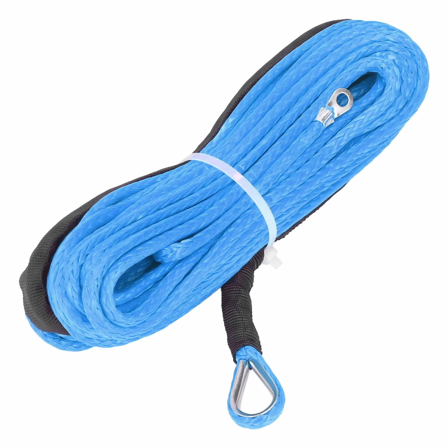 Cuerda de Cabrestante Sintética, Resistencia a la Rotura 5500 Libras, Fibra Sintética 4.8 Mm X 15 M Resistente al Agua para Remolque ATV UTV, Campamento, Pesca, Agricultura