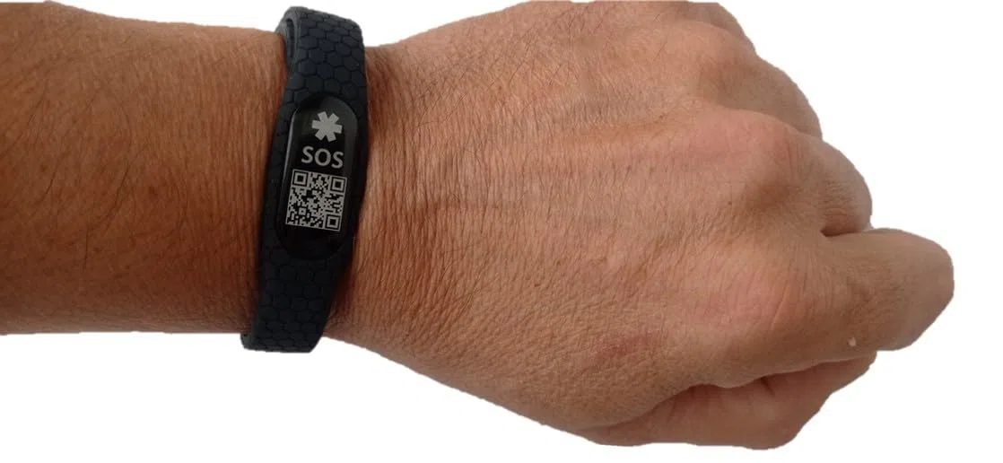 Pulsera Qr SOS Original, Fit, Myid, Fitness, Entrenamiento, Ejercicio físico, Deportes, para Emergencia, accidente o Asistencia médica, tu historial médico y contactos Familia para avisar.