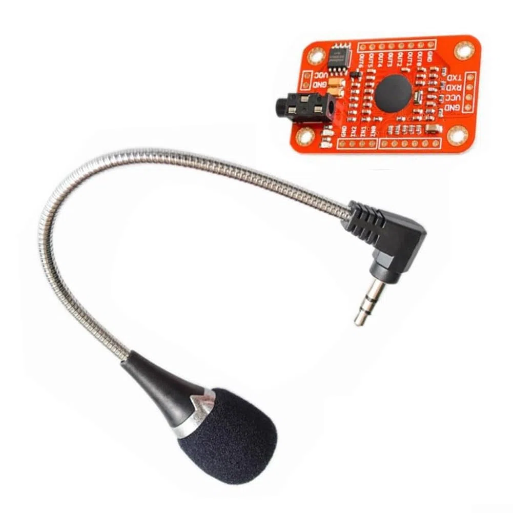 Módulo de reconocimiento de voz V3 para, permite 7 comandos de voz simultáneos y 80 entradas personalizadas, con control UART GPIO y conector de micrófono de 3,5 mm