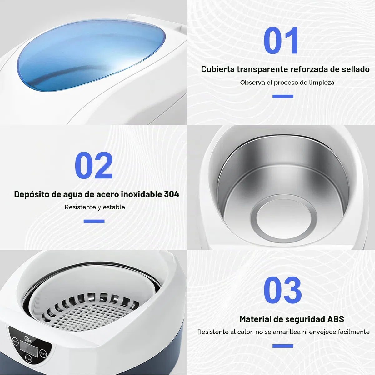 Limpiador por Ultrasonidos,Uten Limpiador Ultrasónico Multifuncional de 750ml,Con Cesta de Limpieza,Profesional Limpiador para Joyas, Gafas,Reloj, CD, Dentaduras y Piezas Metálicos