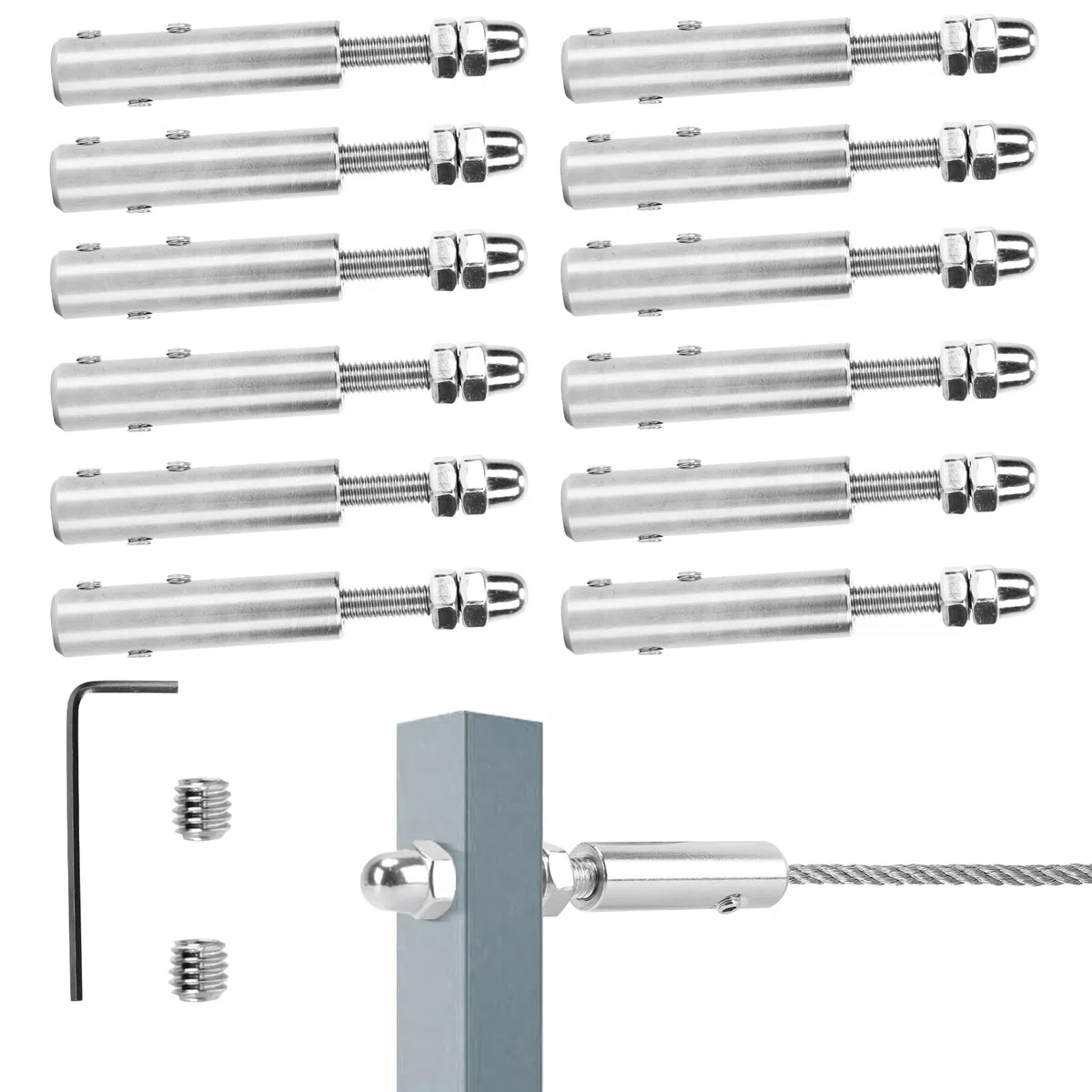 Terminal de cable de alambre de 4 mm, tensor de cuerda de alambre de acero inoxidable para fijación