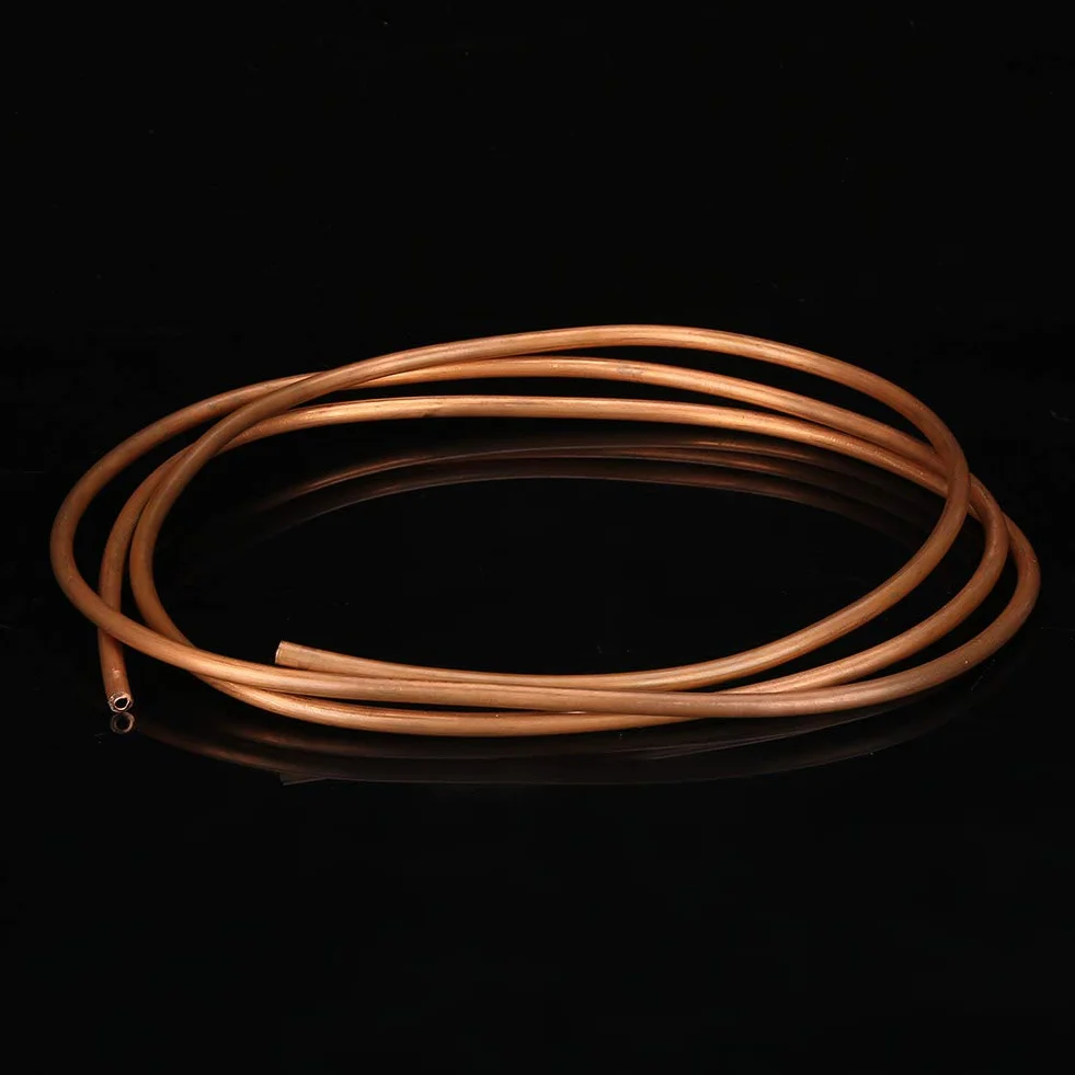 Tubo de cobre de 2 m / 6,6 pies Tubo de cobre de 6 mm Tubo de cobre T2 Tubo de bobina de cobre suave, se puede convertir en tubo, varilla, alambre, tira, correa, placa, lámina (ID 4 mm OD 6 mm espesor