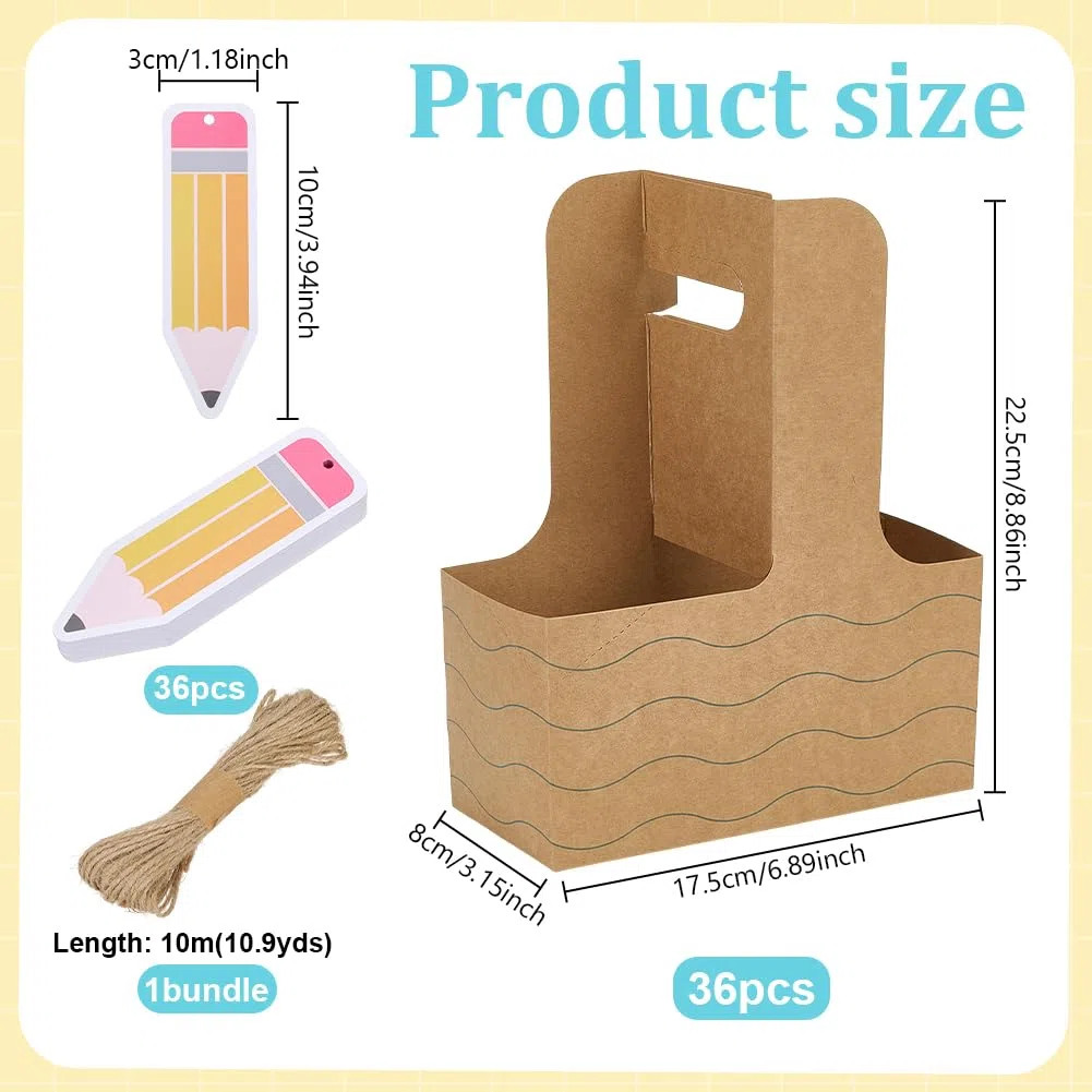 PH PandaHall 36 unidades de regalos para aprecio profesor, portavasos, 2 tazas desechables, portavasos con asa, taza de café para soporte de café