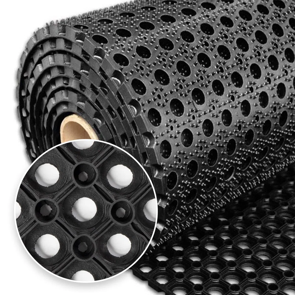 etm Esterilla de goma profesional para anillos de entrada, exterior e interior, con estructura de goma resistente para anillas, tamaño a elegir (80 x 120 cm, 23 mm)
