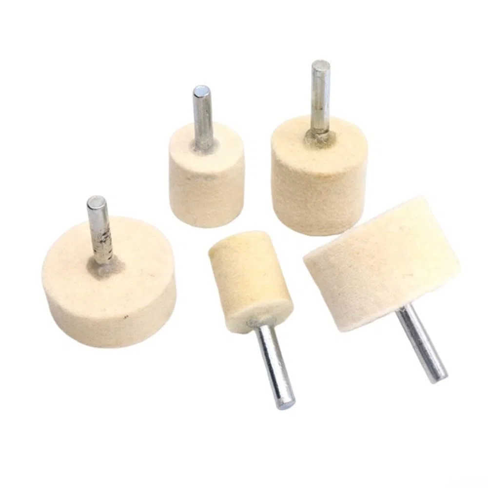 Juego de ruedas de pulido de fieltro de lana de vástago de 6 mm, 20 mm, 25 mm, 30 mm, 35 mm, 40 mm de diámetro para máquina de molienda giratoria, joyería de vidrio, metal pulido Bobs (25 mm)