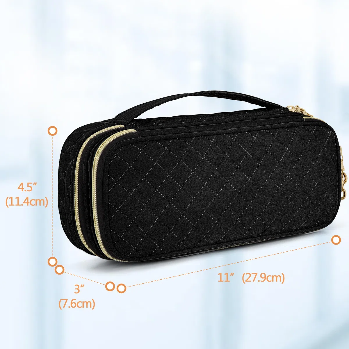 Damero Estuche para Estetoscopio de Doble capa compatible con el Estetoscopio Littmann/ADC/Omron de 3M, Estuche de Transporte para Estetoscopio Bolsa de Viaje para Accesorios de Enfermera, Negro