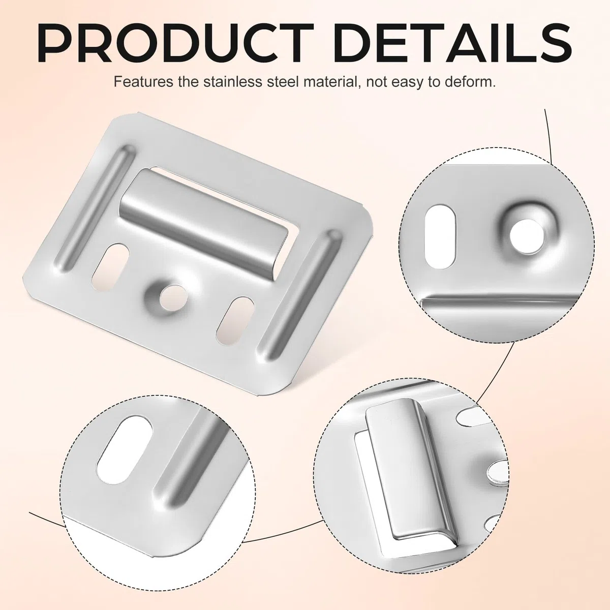 BETOOKY Abrazaderas para Panel de Pared Integrados 100 Piezas Acero Inoxidable 43X32 MM para Muebles Fondo Ensanchado y Engrosado para Mayor Soporte y Transporte Cómodo