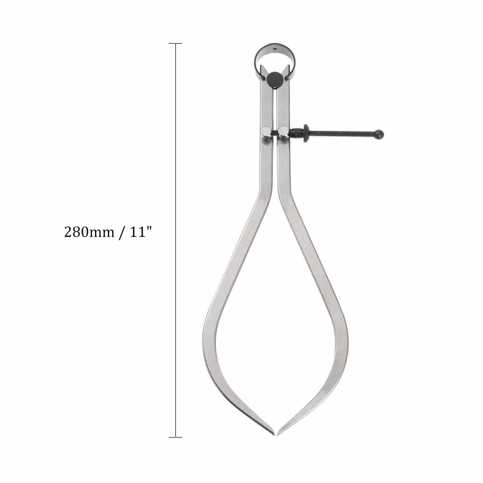Calibre de Resorte de Junta de Muelle - [10"] Calibre de Resorte Exterior Ajustable de Acero al Carbono con Tuerca Sólida para Dibujo y Trabajo en Metal Tono Plateado