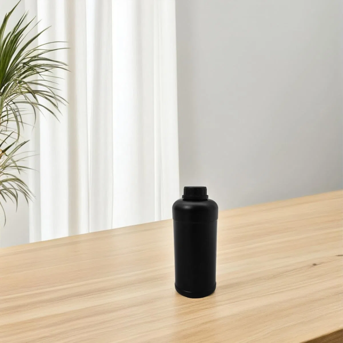Genérico Botellas para Reactivos de Plástico Negro Opaco 1000Ml, 6 Unidades Tapa para Almacenamiento Seguro en Laboratorios y Manejo de Líquidos Químicos