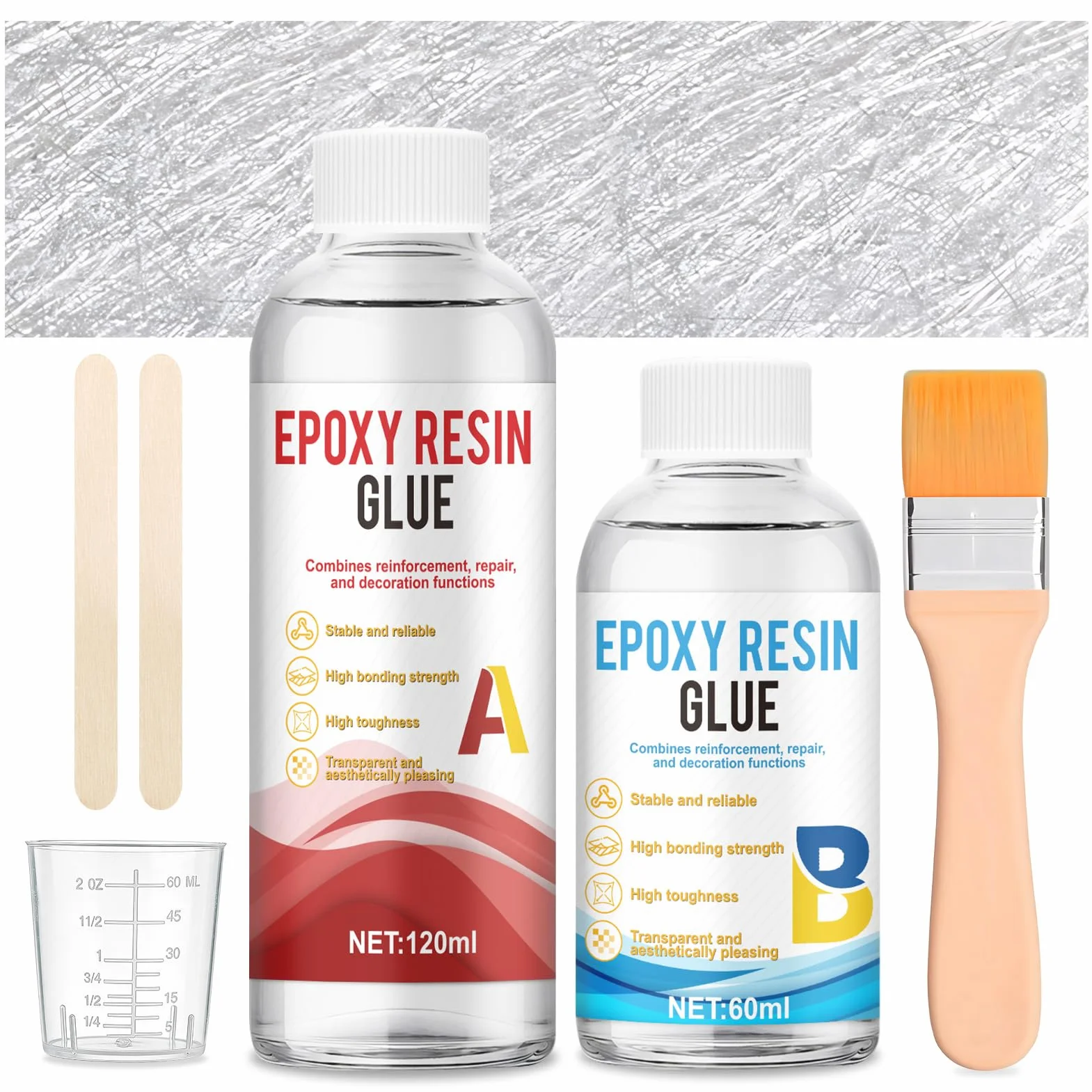 Kit Fibra de Vidrio y Resina, Kit Reparación fibra de Vidrio, Resina Epoxi + 1m² Fibras de Vidrio de 300g, Reparación y Laminació Carrocerías, Embarcaciones,Tuberías,Tabla de Surf y Muchas Superficies