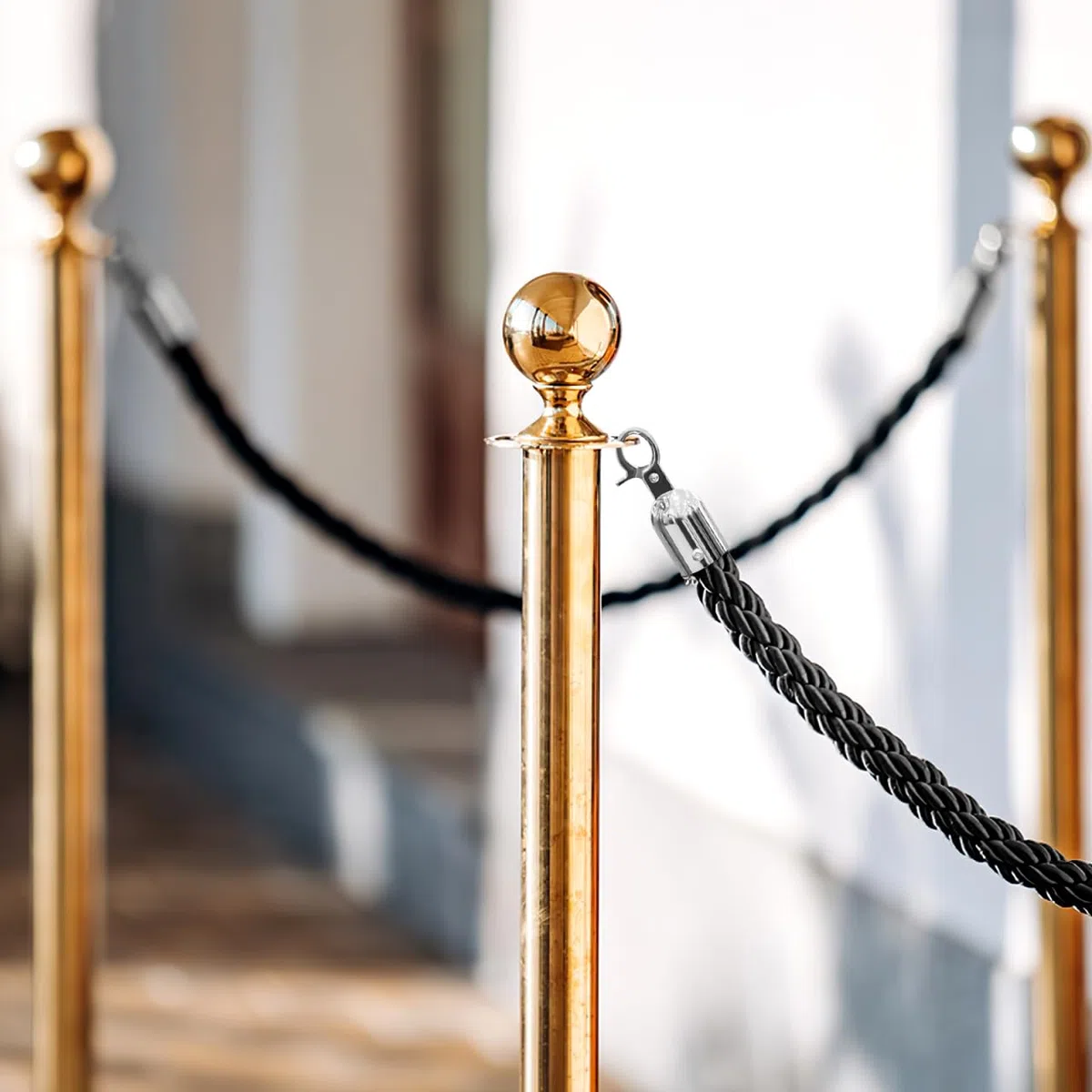 Homoyoyo 2 topes de cable de acero con mosquetón, resistentes mosquetones, topes de acero para accesorios de terraza y plata segura, 2,99 x 1,10 x 1,10 pulgadas
