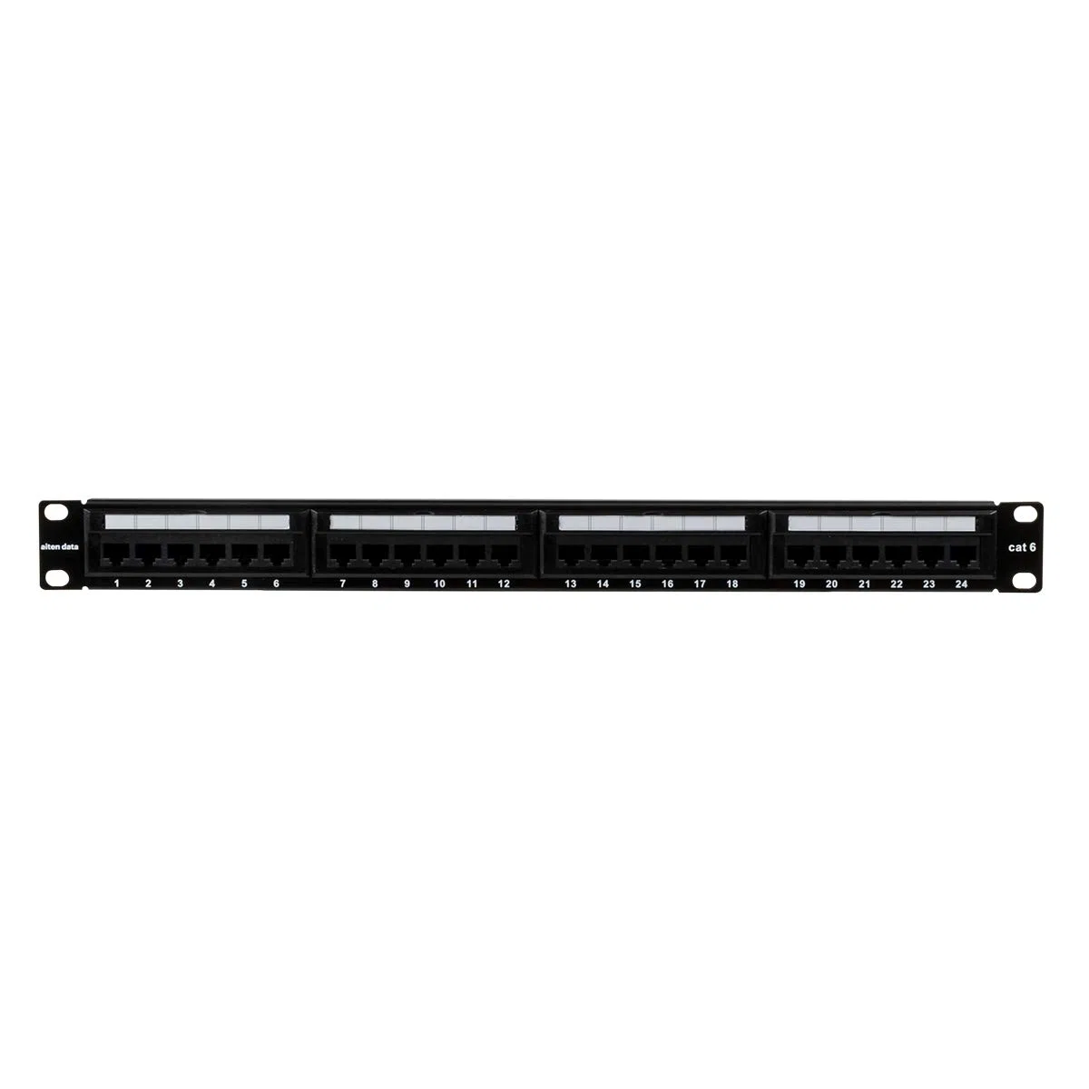 Aiten Data Patch Panel/Panel de Parcheo con 24 Puertos 1U Cat 6 UTP para Armarios Rack con Numeración de Tomas, Bridas y Tornillos de Instalación