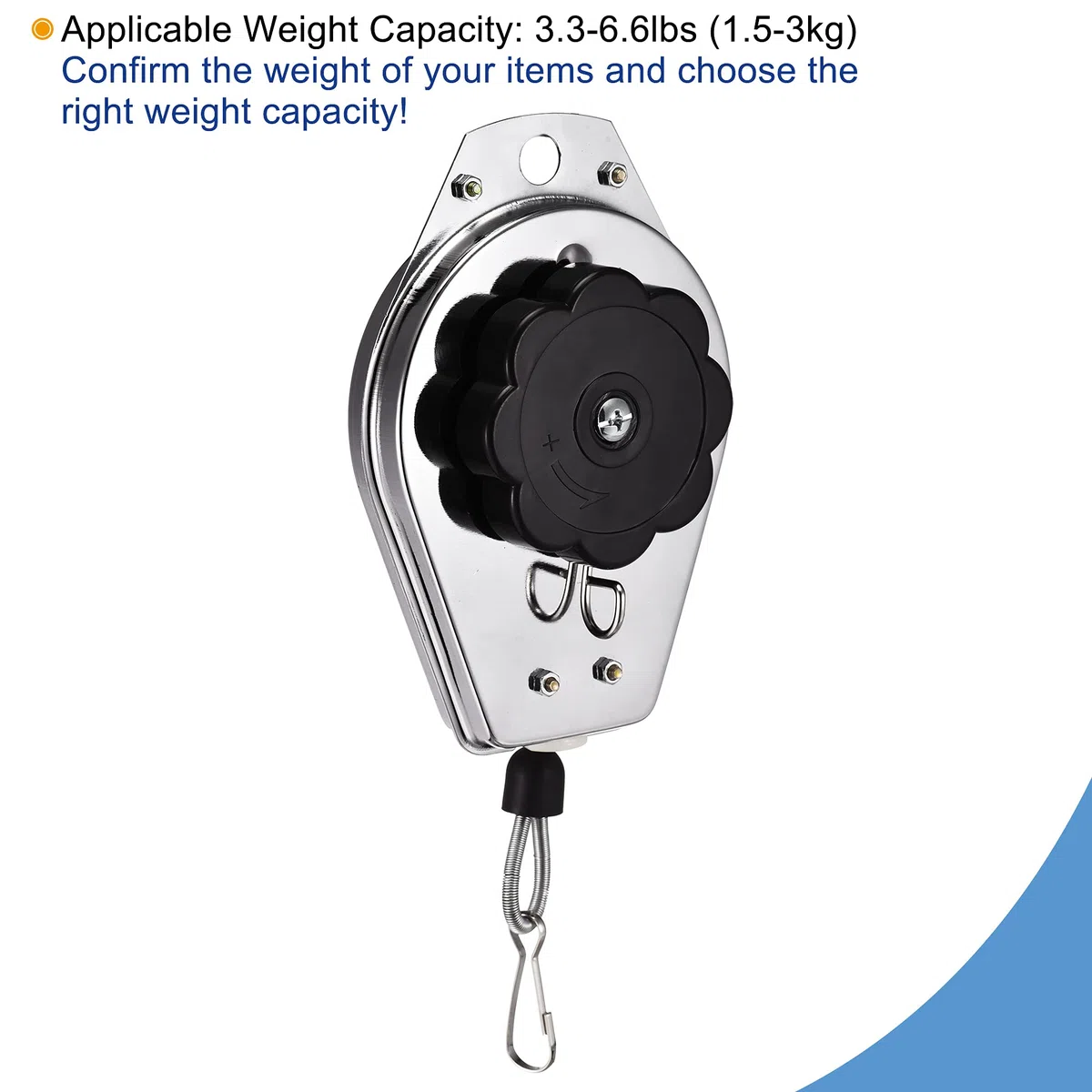 sourcing map Retráctil Resorte Balanceador Herramienta Soporte Colgante Equipo 3.3-6.6lbs (1.5-3kg) Rojo para Montaje Línea con Montaje Accesorio