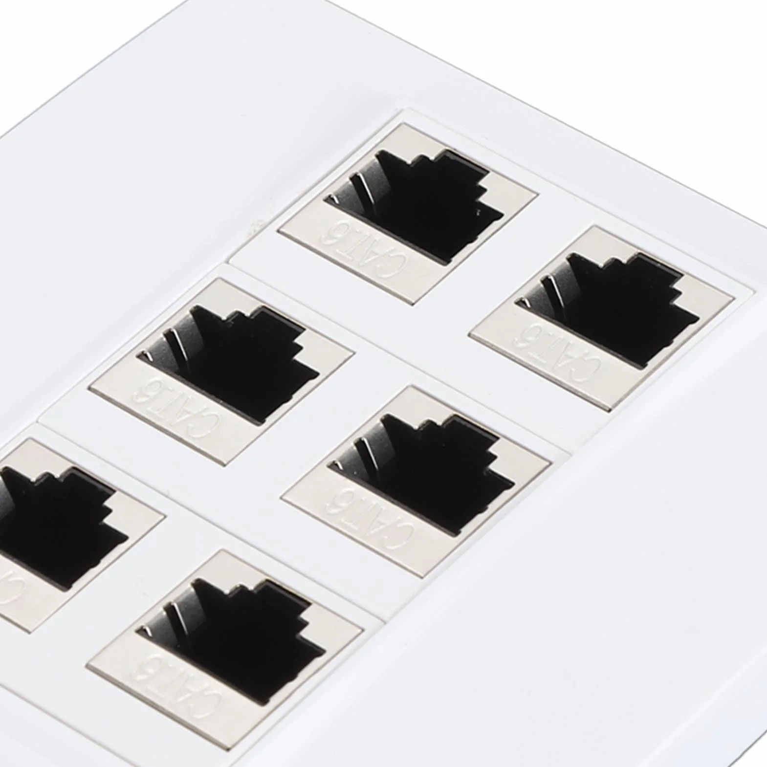 Placa de Pared Ethernet Cat 6 de 6 Puertos, Placa de Pared con Conector Keystone CAT6 de 86 X 86 Mm, Placa de Pared Ethernet Cat 6 de 6 Puertos, Hembra a Hembra Desmontable