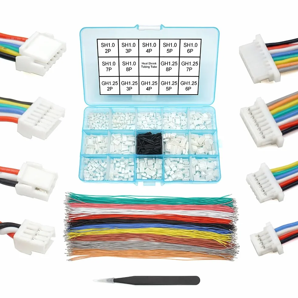 Kit de cables y conectores preengarzados GH1.25 a SH1.0 compatible con JST GH 1.25 mm y JST SH 1.0 mm para Pixhawk Cube 6C 6X Pixhawk4