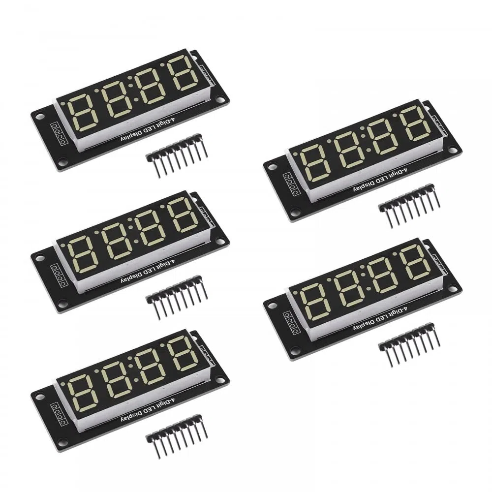 5pcs TM1637 0.56 pulgadas pantalla blanca tubo digital, módulo de control de pantalla de tubo LED de 4 dígitos 7 segmentos