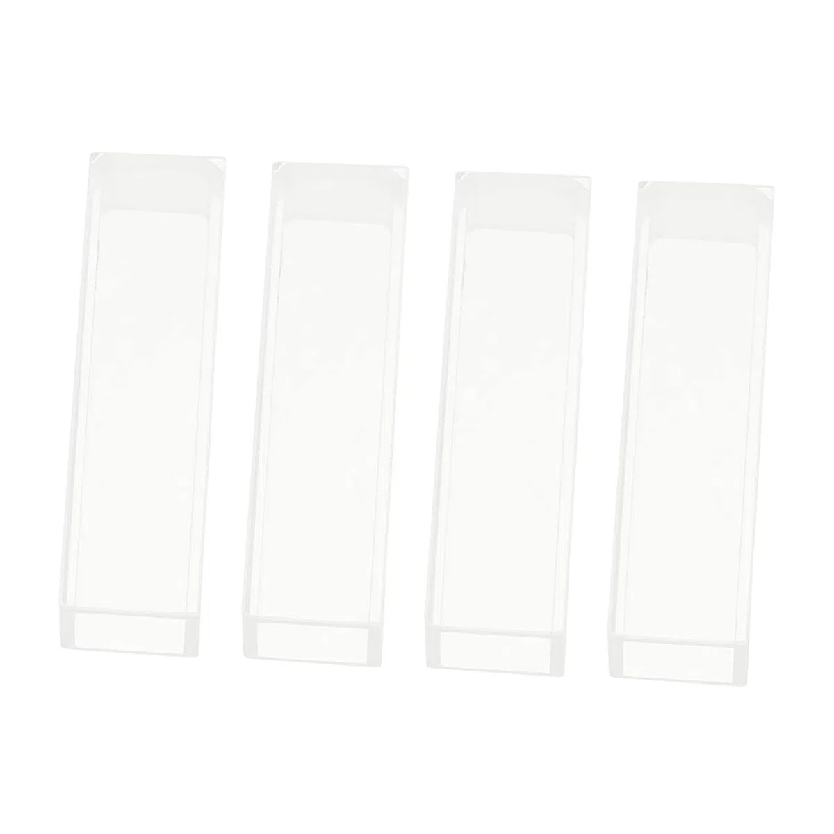 Cubeta Óptica De Vidrio para Laboratorio Set De 4 Piezas 1.77X0.47X0.47In Cubetas Espectrofotómetro para Análisis Espectral Uso Científico